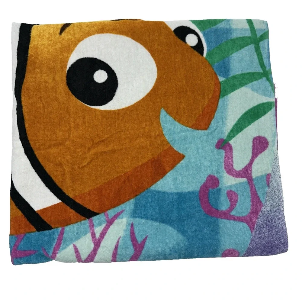 Disney Pixar Finding Nemo Beach Towel Girls 30x60 Multicolor Cotton 47602 NEW
